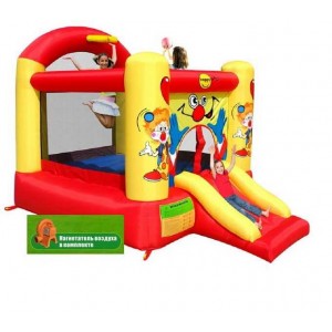 Надувной игровой батут смешной клоун с горкой Happy Hop Clown Slide and Hoop Bouncer надувная конструкция 9304Y