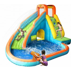 Надувной центр водный батут Happy Hop Water Slide With Pool and Cannon 9117N