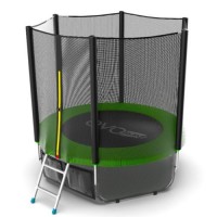 Распродажа - EVO JUMP External 6ft (Green) + Lower net. Батут с внешней сеткой и лестницей, диаметр 6ft (зеленый) + нижняя сеть