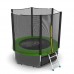 Распродажа - EVO JUMP External 6ft (Green) + Lower net. Батут с внешней сеткой и лестницей, диаметр 6ft (зеленый) + нижняя сеть