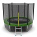 Распродажа - EVO JUMP External 8ft (Green) + Lower net. Батут с внешней сеткой и лестницей, диаметр 8ft (зеленый) + нижняя сеть