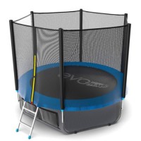 Распродажа - EVO JUMP External 8ft (Blue) + Lower net. Батут с внешней сеткой и лестницей, диаметр 8ft (синий) + нижняя сеть