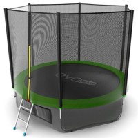 Распродажа - EVO JUMP External 10ft (Green) + Lower net. Батут с внешней сеткой и лестницей, диаметр 10ft (зеленый) + нижняя сеть