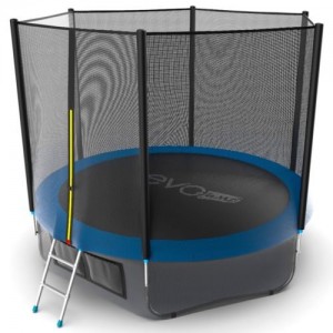 Распродажа - EVO JUMP External 10ft (Blue) + Lower net. Батут с внешней сеткой и лестницей, диаметр 10ft (синий) + нижняя сеть