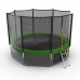 Распродажа - EVO JUMP External 12ft (Green) + Lower net. Батут с внешней сеткой и лестницей, диаметр 12ft (зеленый) + нижняя сеть