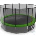 Распродажа - EVO JUMP External 16ft (Green) + Lower net. Батут с внешней сеткой и лестницей, диаметр 16ft (зеленый) + нижняя сеть