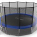 Распродажа - EVO JUMP External 16ft (Blue) + Lower net. Батут с внешней сеткой и лестницей, диаметр 16ft (синий) + нижняя сеть