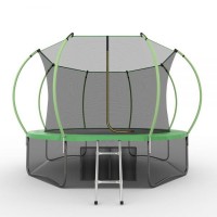 Распродажа - EVO JUMP Internal 12ft (Green) + Lower net. Батут с внутренней сеткой и лестницей, диаметр 12ft (зеленый) + нижняя сеть