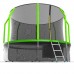 Распродажа - EVO JUMP Cosmo 12ft (Green) + Lower net. Батут с внутренней сеткой и лестницей, диаметр 12ft (зеленый) + нижняя сеть