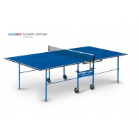 Теннисный стол Start Line Olympic Optima blue - компактный стол для небольших помещений со встроенной сеткой 