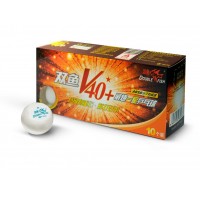 Мячи DOUBLE FISH 40+ 1*, 10 мячей в упаковке, белые Для начинающих игроков V201F