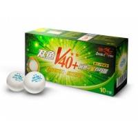 Мячи DOUBLE FISH 40+ 2*, 10 мячей в упаковке, белые Для продвинутых игроков V211F