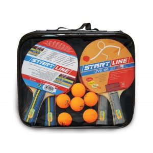 Набор Start Line: 4 Ракетки Level 200, 6 Мячей Club Select, упаковано в сумку на молнии с ручкой 61-453-1
